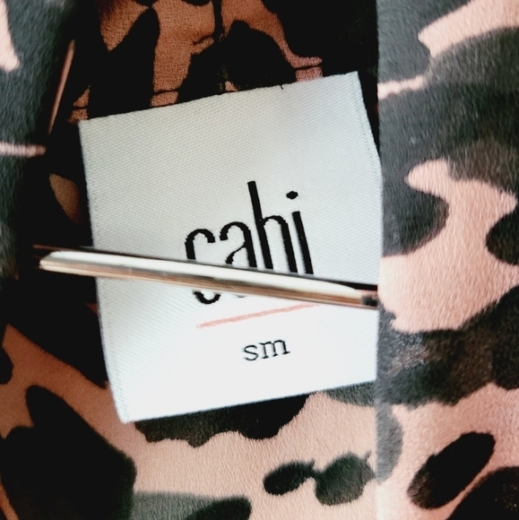 Cabi animal print brown and black color‎ long sleeve blouse size S/M - Picture 5 of 6